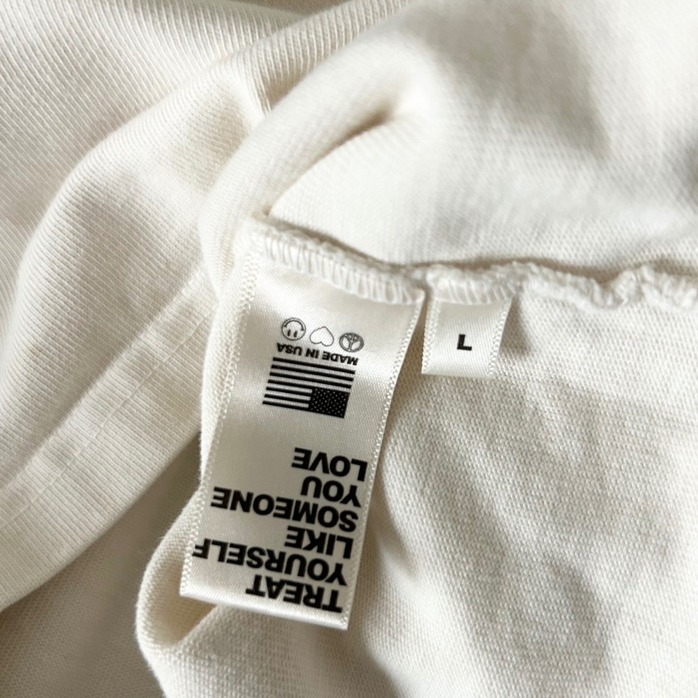 Madhappy Local Optimist Graphic T-Shirt Cream Off-White Made in USA Size Large - Picture 7 of 8
